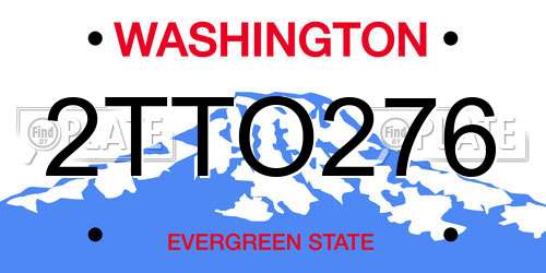 2TTO276 Washington License Plate