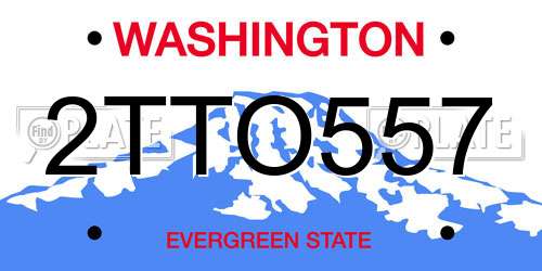 2TTO557 Washington License Plate