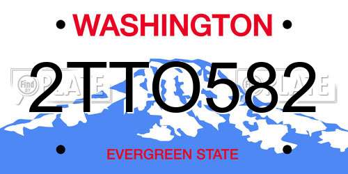 2TTO582 Washington License Plate