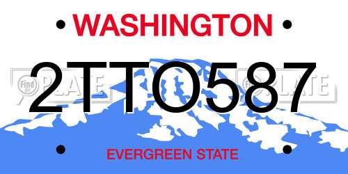 2TTO587 Washington License Plate