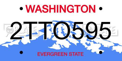 2TTO595 Washington License Plate