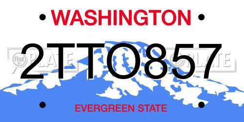 2TTO857 Washington License Plate