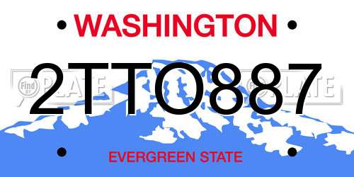 2TTO887 Washington License Plate