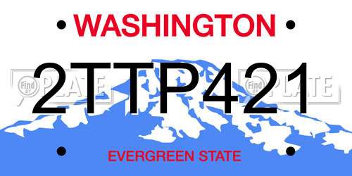 2TTP421 Washington License Plate