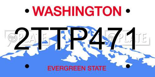 2TTP471 Washington License Plate