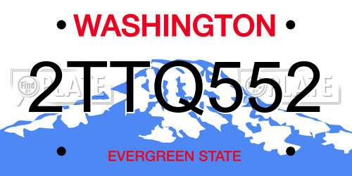 2TTQ552 Washington License Plate