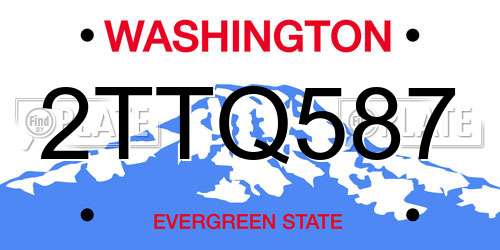 2TTQ587 Washington License Plate