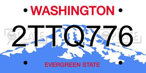2TTQ776 Washington License Plate