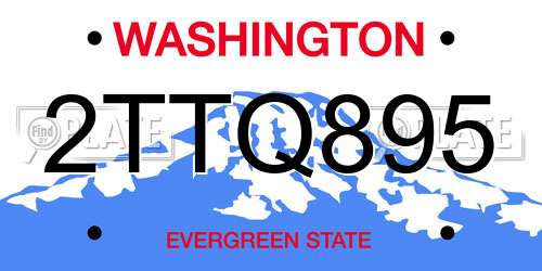 2TTQ895 Washington License Plate