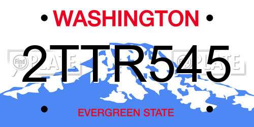 2TTR545 Washington License Plate