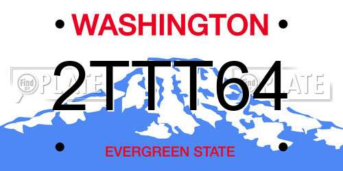 2TTT64 Washington License Plate