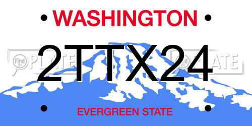 2TTX24 Washington License Plate