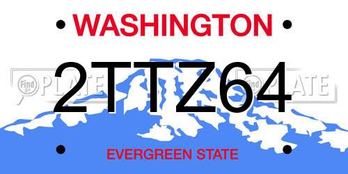 2TTZ64 Washington License Plate
