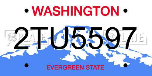 2TU5597 Washington License Plate