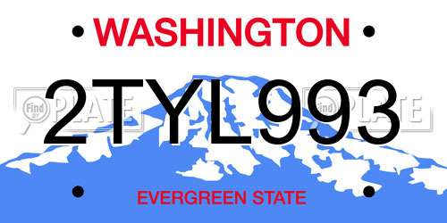 2TYL993 Washington License Plate