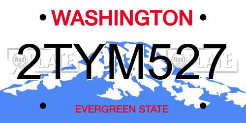 2TYM527 Washington License Plate