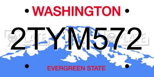 2TYM572 Washington License Plate