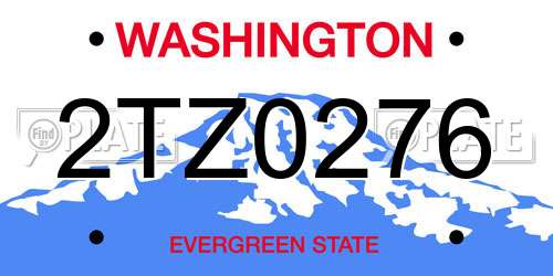 2TZ0276 Washington License Plate