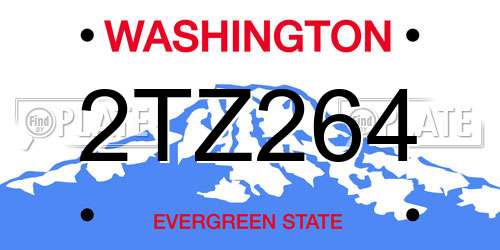 2TZ264 Washington License Plate