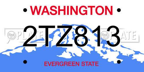 2TZ813 Washington License Plate