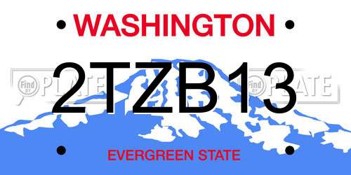 2TZB13 Washington License Plate