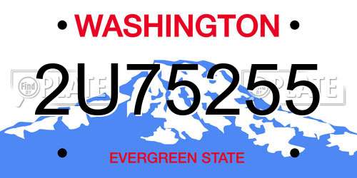 2U75255 Washington License Plate