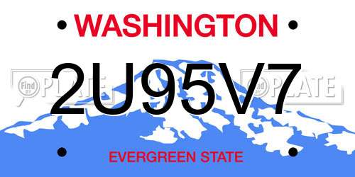 2U95V7 Washington License Plate