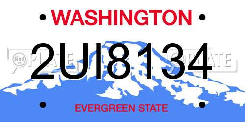 2UI8134 Washington License Plate