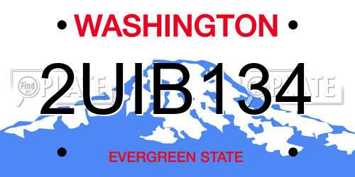 2UIB134 Washington License Plate