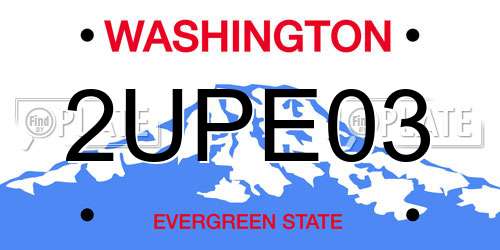 2UPE03 Washington License Plate