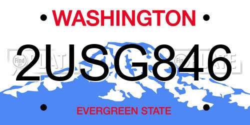 2USG846 Washington License Plate
