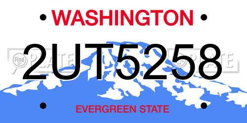 2UT5258 Washington License Plate
