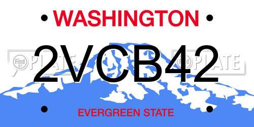 2VCB42 Washington License Plate