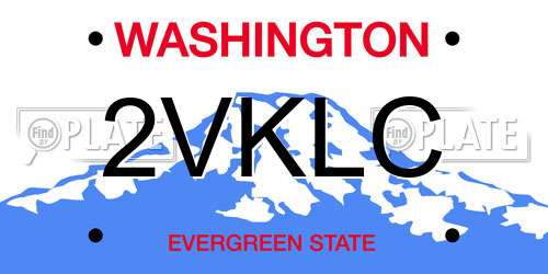 2VKLC Washington License Plate