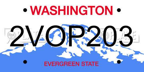 2VOP203 Washington License Plate