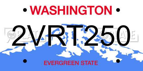 2VRT250 Washington License Plate