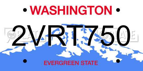 2VRT750 Washington License Plate