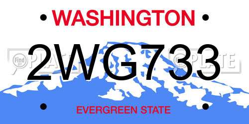 2WG733 Washington License Plate