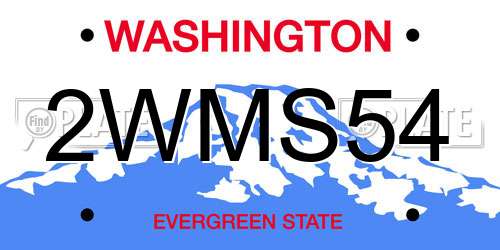 2WMS54 Washington License Plate