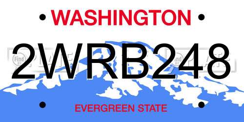 2WRB248 Washington License Plate