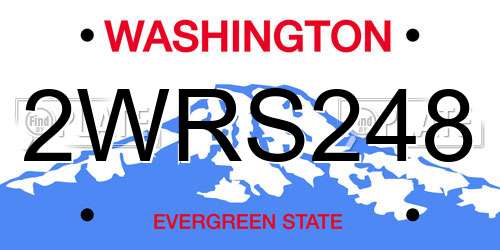 2WRS248 Washington License Plate