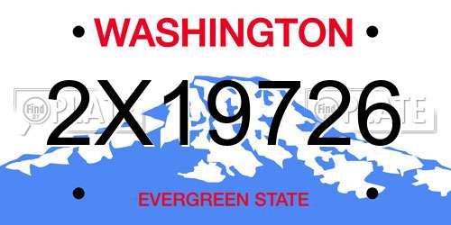 2X19726 Washington License Plate