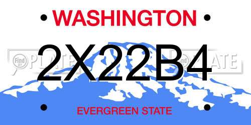 2X22B4 Washington License Plate