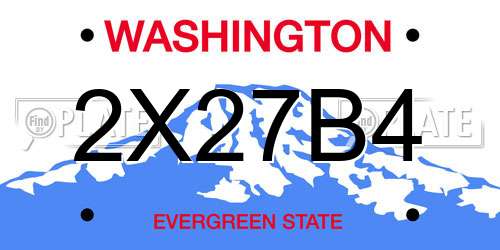 2X27B4 Washington License Plate