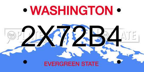 2X72B4 Washington License Plate