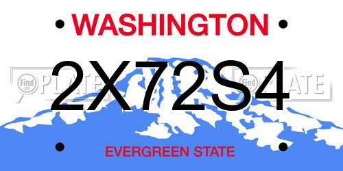 2X72S4 Washington License Plate