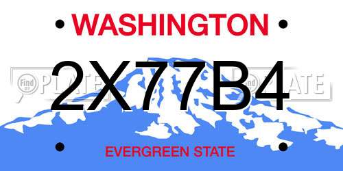 2X77B4 Washington License Plate