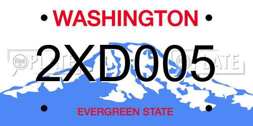 2XD005 Washington License Plate
