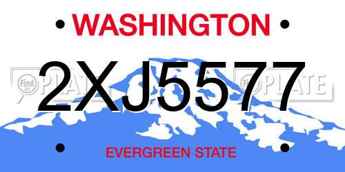2XJ5577 Washington License Plate