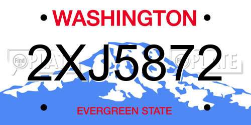 2XJ5872 Washington License Plate